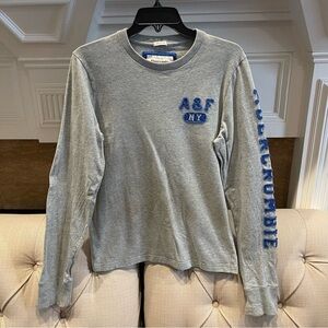 Ad: Abercrombie & Fitch Mens Sweatshirt Crew A&f 1892 Gray Heathered Pull Over M